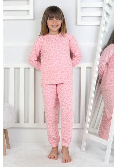 Minik Uyku Avcısı - Vahşi Rahatlık Serisi Leopar Desenli Kız Çocuk Pijama Takımı Pembe Minik Uyku Avcısı - Vahşi Rahatlık Serisi Leopar Desenli Kız Çocuk Pijama Takımı Pembe