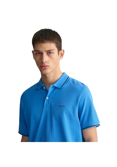 Gant Erkek Pike Polo T-shirt Regular Fit Açık Mavi - Mavi