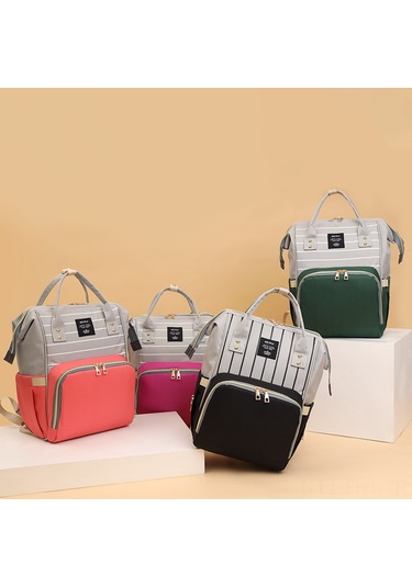 Hangfox Anne Çanta İki Askılı Büyük Kapasiteli Biberon Isıtıcı Su Geçirmez Oxford Kumaş Sırt Çantası Koyu Mor Mor