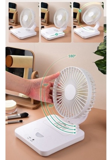 Usb Şarj Mini Fan Ev Ofis Elektrikli 3 Hız Ayarı 1200ma 8244 Beyaz