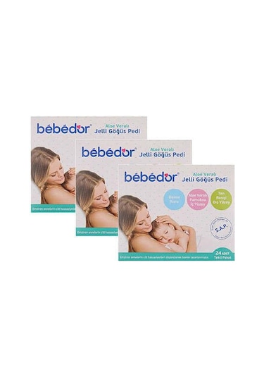 Bebedor Aloe Veralı Jelli Göğüs Pedi 24 Adet - 3 KUTU