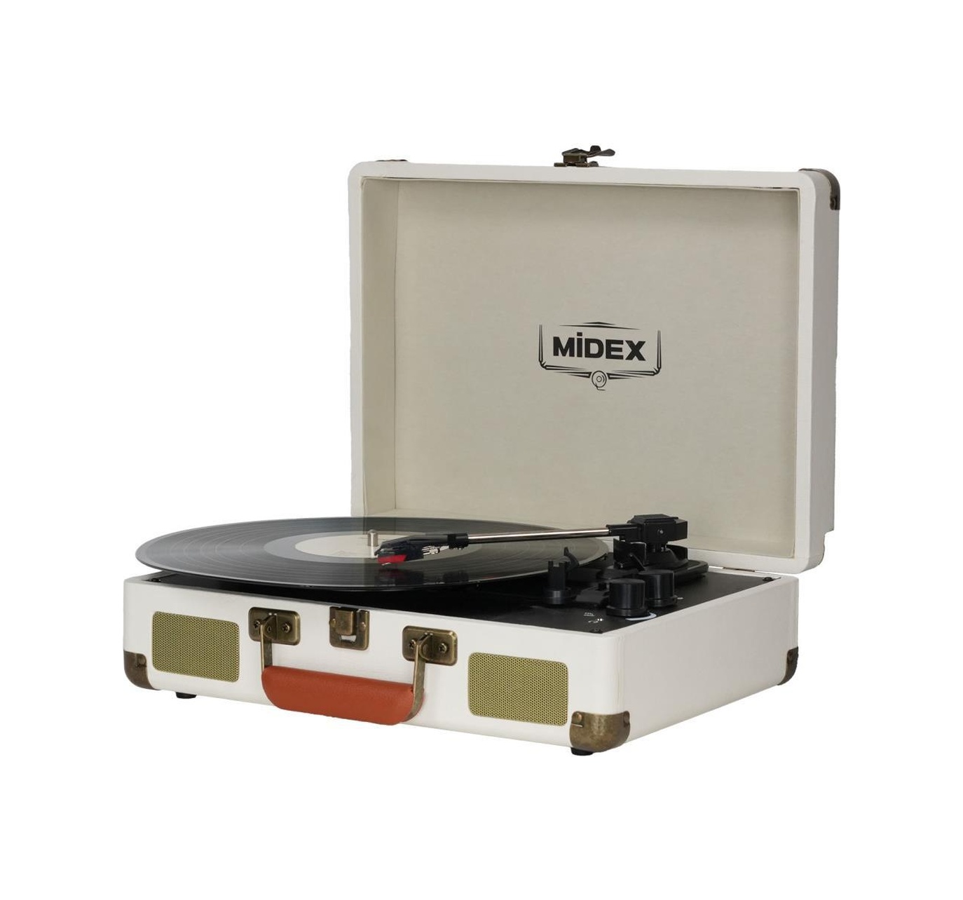 Midex Mtx-101wh Nostaljik Retro Pikap Plak Çalar Şarjlı Bluetooth Aux Hoparlörlü 3 Devir İğne Dahil
