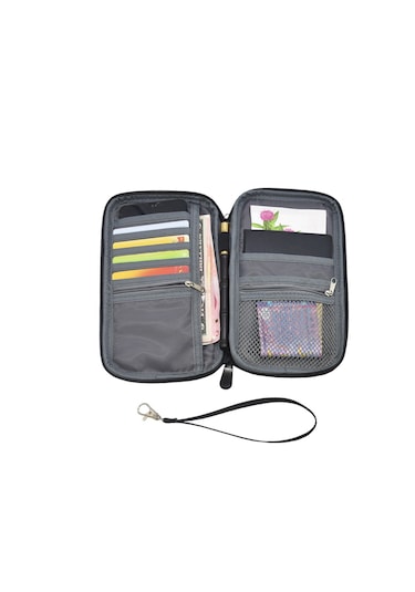Hangfox Pratik Seyahat Çantası: 13 Cep Ve Kalem Klipsli Pasaport Cüzdanı - Gri Gri