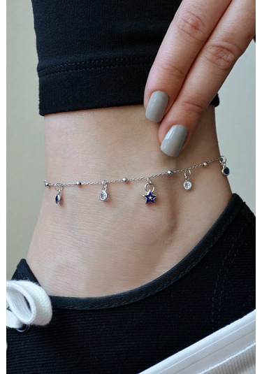 Argentum Concept Zirkon Taşlı Yıldızlı 925 Ayar Gümüş Halhal - 41008401 Gümüş