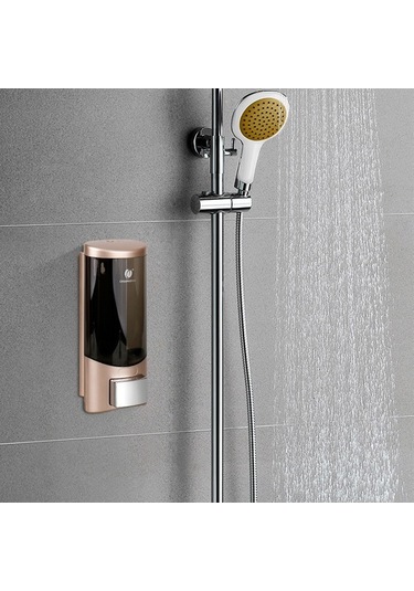 Ulzyvf Duvar Tipi Manuel Sıvı Sabunluk - 500ml Şampuan & Duş Jeli Dispanseri Şampanya Altın Renk Şampanya Altın