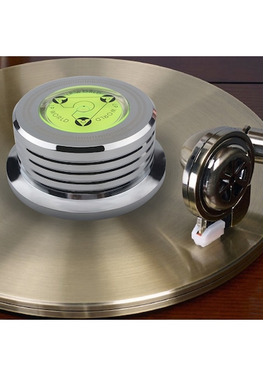 Vkemall Plak Stabilizatörü Levha Dürtü Filtresi - 50hz Seviye Ve Hız Göstergeli - Gümüş Alüminyum - Plak Çalar Uyumlu