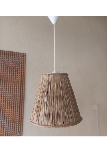 N-22 Kahverengi Rafya El Yapımı Avize Kahverengi