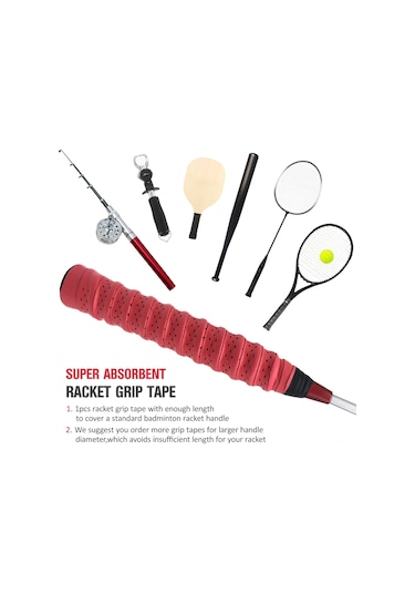 Youmex Mor Pu+eva Raket Eldeki Bantı - Teri Emici, Dayanıklı, 1 Adet 110cm X 2.5cm