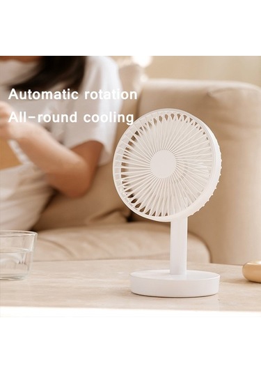 Cacaomasaüstü Şarj Edilebilir Fan Küçük Taşınabilir Klima Otomatik Dönen Vantilatör 3 Hız Yyeutb Pembe