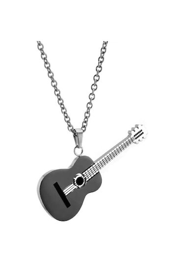 Gitar Kolye Paslanmaz Çelik 316l Black Unisex