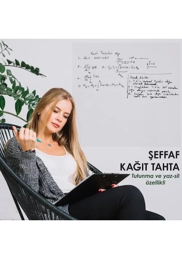 3 Adet Beyaz & Şeffaf Baskısız 120 100 Cm Akıllı Kağıt Tahta 2 Li