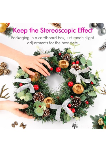 Suofeng 30 Cm Plastik Noel Çelenk, Yeşil Dekoratif Yılbaşı Süsü, Otel Ve Alışveriş Merkezi İçin