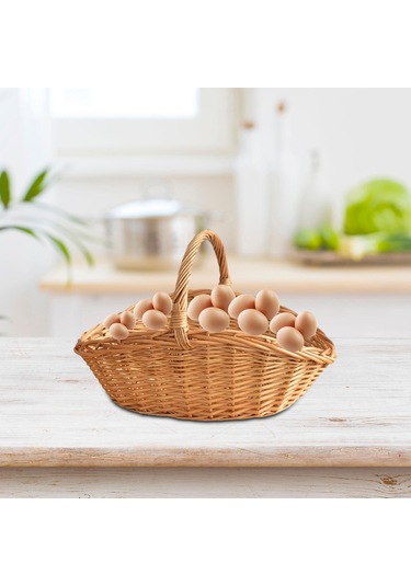 Homyl Dokuma Piknik Sepeti Kapları Paskalya Şeker El Saklama Kahverengi