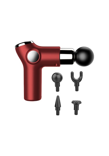 Yifomall Küçük Boy Kas Gevşetici Aleti - 6 Seviye Şiddet Ayarı, 4 Farklı Masaj Başkanı, 15 Dakika Otomatik Kapatma, Sessiz Motor - Kırmızı 515 Modeli Çok Renkli