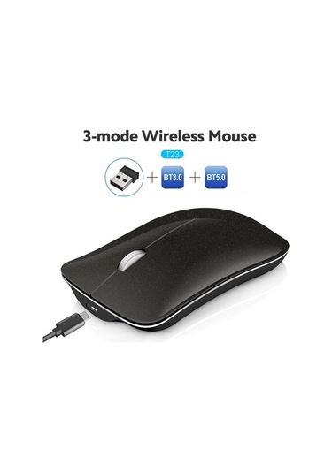 Didadodo Hxsj T23 Kablosuz Mouse - 3 Modlu 2.4g+bt3.0+bt5.0, 1600dpı, 400mah Şarjlı, Ergonomik Siyah Optik Kullanıcı Dostu Optik