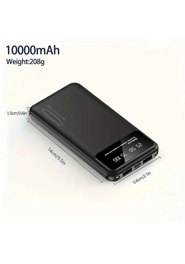 Youtek 10000mah Polimer Lityum Pil Abs Kasa 10w Çıkışlı Multi Usb Portlu Taşınabilir Şarj Cihazı Beyaz