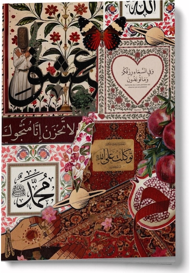 Kolaj Serisi 18 - Rızkımız Göktedir Mini Defter Çok Renkli