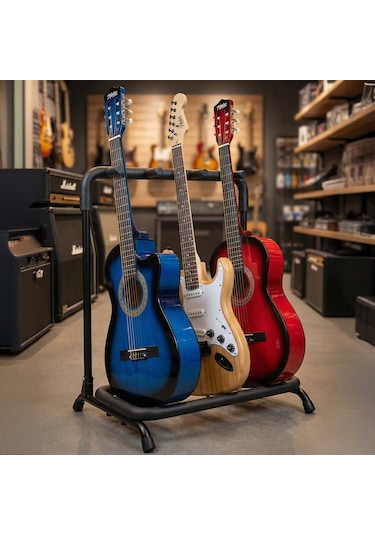 Lastvoice Gtr-03 Mağaza Tipi 3'Lü Üçlü Gitar Standı Sehpası