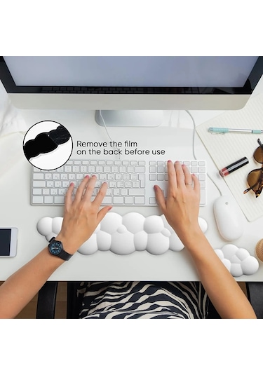 Bulut Bilek Desteği Hafızalı Köpük Mouse Pad Ofis Masaüstü Bilek Desteği Mor