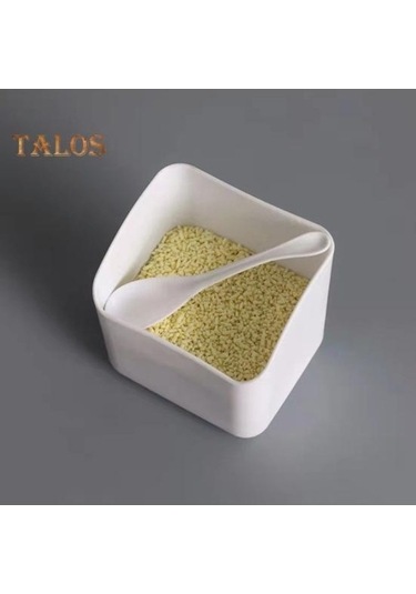 Pazly Şeffaf Kapaklı Büyük Kapasiteli Toz/su Geçirmez Duvara Monte Baharat Kutusu Kaşık Seti İle Şeffaf