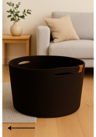 Camatschua Dekoratif Hasır 40 30 Cm Halat Sepet Çok Amaçlı Saklama & Düzenleme Sepeti Kahverengi