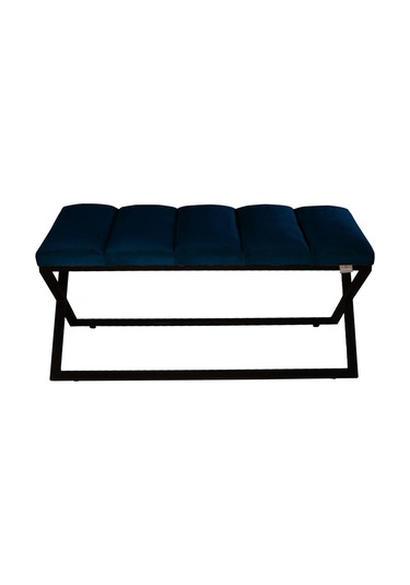 Varcera Black- Mavi Dilimli Model Puf & Bench & Koltuk & Oturma Bankı & Yatak Odası Önü