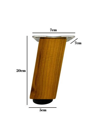 Kale Eğimli Ayarlı Ahşap Ayak Mobilya Masa Ve Dolap Ayağı 20cm 4 Adet Kiraz Kiraz Ağacı Kiraz