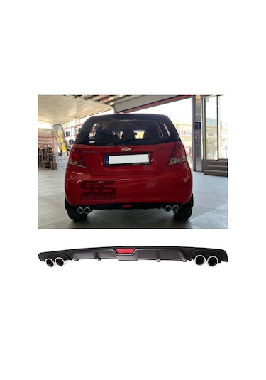 Chevrolet Kalos Difüzör Arka Tampon Eki 4 Egzoz Çıkışlı Siyah