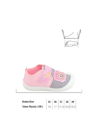 Gezer Yazlık Kız Çocuk Rahat Taban Cırt Cırtlı Ayarlanabilir Keten Günlük Ayakkabı Ga2ypm.03410.01.0ğ7.0a Gri