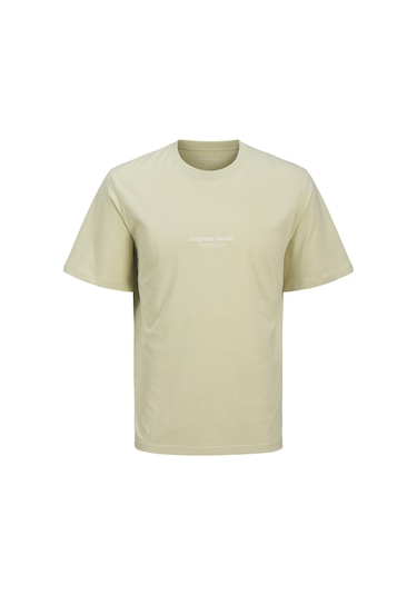 Jack & Jones Erkek Kabartma Logo Baskili Tisört - Vesterbro - 12240121 Celadon Tint