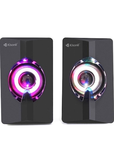 Azemax Usb 2.0 Işıklı Speaker 1+1 Hoparlör Rgb Speaker