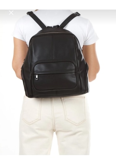 Newish Polo Donna Model Sırt Çantası-yıkama Suni Deri Siyah