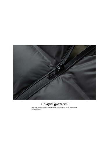 Erkek Kışlık Dolgulu Yakalı Ceket - Siyah Siyah