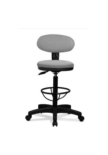 Bar Sandalyesi Sırtlı Beratta Model Gri