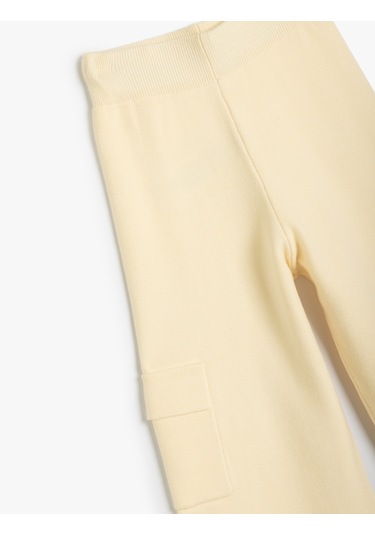 Koton Basic Bol Paça Pantolon Kargo Cep Detaylı Bej 5wkg40001at Ekru