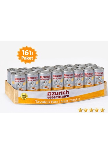 Zurich Veterinaire Tavuklu Yetişkin Kedi Konservesi 415 Gr X 16 Li Paket