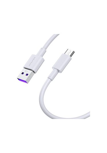 Awei Cl-77t 5a Usb Usb-c / Tip-c Arayüzü Akıllı Hızlı Şarj Tpe Veri Kablosu, Kablo Uzunluğu: 1m Beyaz