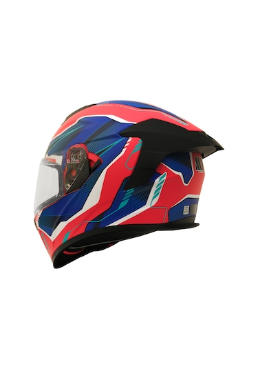 My Helmets Mks001-rbw Yarış Spoiler Güneş Vizörlü Şeffaf Full Face Motosiklet Kaskı Çok Renkli