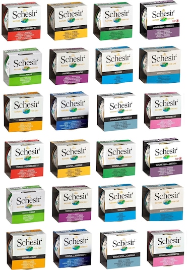 Schesir 12 Çeşit Karma Kedi Konservesi 24 x 85 G
