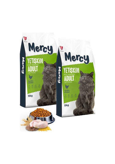 Mercy Tavuklu Yetişkin Kedi Maması 2 x 15 KG