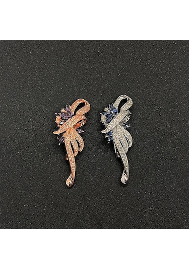 Gümüş Kadınlar, Kızlar, Bayanlar Ve Erkekler İçin Kristal Broş Fantezi Vintage Stil Çiçek Broş Pin