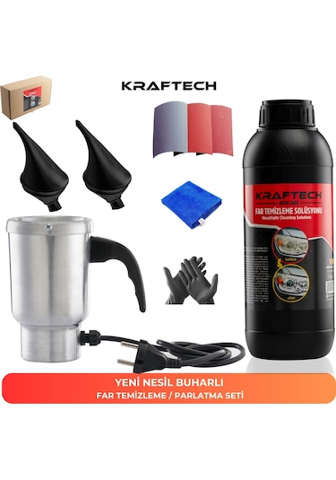 Kraftech Buharlı Araba Far Temizleme Far Parlatma Seti N11.2984