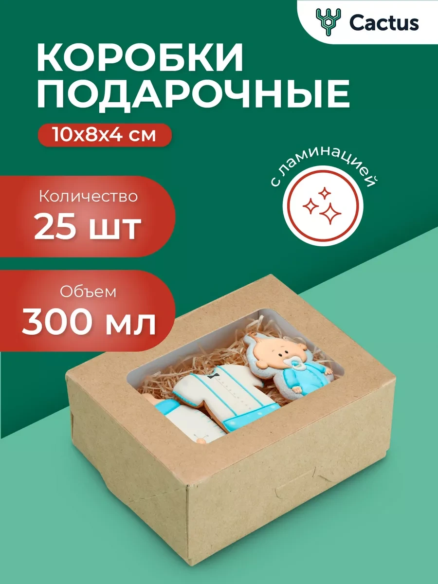 Cactus Kraft Pencereli Paketleme İle Hediye Kutusu 171153405