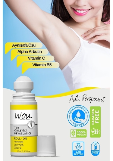 Wou Ter Önleyici ve Beyazlatıcı Roll -On 75 ML