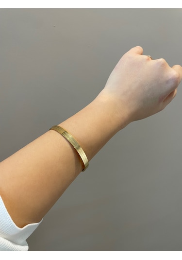 Paslanmaz Çelik Ajda Bilezik İnce Gold Kararmama Garantili Gold