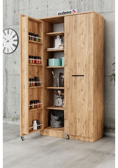 Art 2 Kapaklı Erzak Kiler Mutfak Dolabı Atlantik Çam