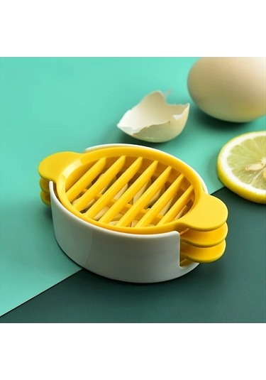 Trendooze Gaojunshop01 Pratik Yumurta Sert Meyve Dilimleyici Sarı 3ü 1 Arada Mutfak Aleti Sarı
