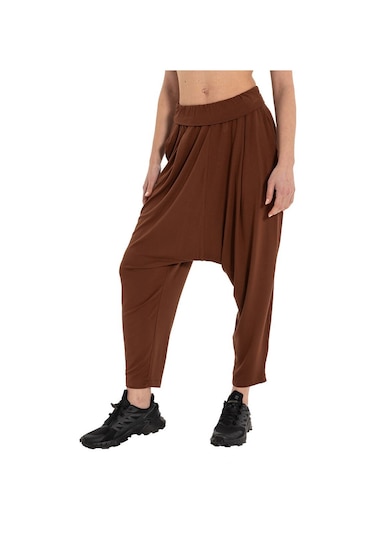 Inguz Beli Katlanabilir Yoga Şalvar Kahverengi