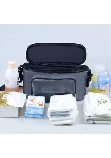 Jialan Mumya Çanta Su Geçirmez Bebek Bezi Çantası Büyük Gri