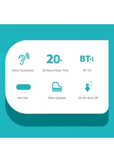 Besthome1 Siyah Kemiğe İletim Yastık Hoparlörü - 5w Güç, 400mah Pil, Otomatik Kapanış, Uyku Destekli, Bluetooth 5.0